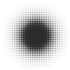 Black Abstract Halftone Circle Frame Logo, vector illustration