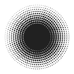 Black Abstract Halftone Circle Frame Logo, vector illustration