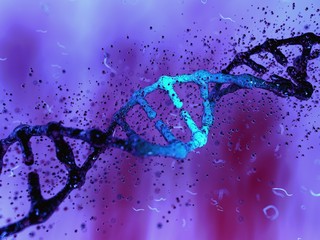 3D render dna molekül Krankheit blut tot Künstliche Intelligenz	green blue