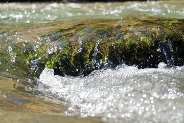 Picture of the clear water of a mountain stream.
