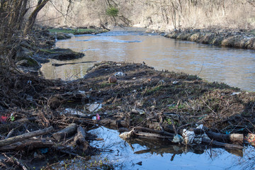Trash near the river