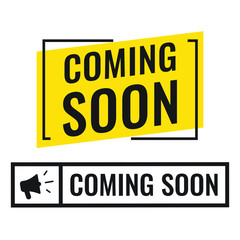 Coming soon. Vector illustrations on white background.