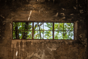 Fototapeta premium Abandoned building in a port.