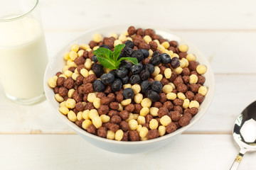 healthy breakfast with flakes