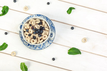 Delicious Healthy breakfast. Grain Cereal rings