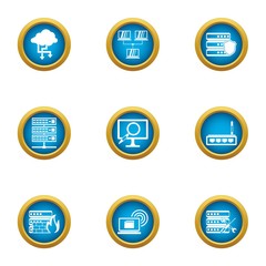 Expensive data icons set. Flat set of 9 expensive data vector icons for web isolated on white background