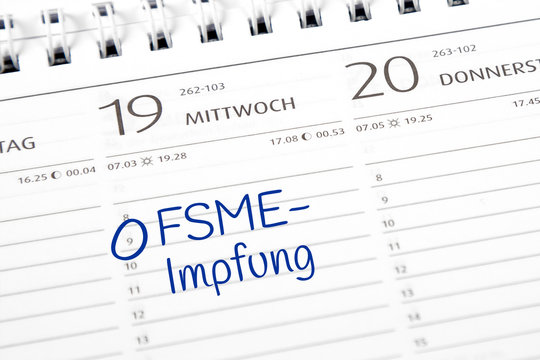 Eintrag im Kalender: FSME-Impfung