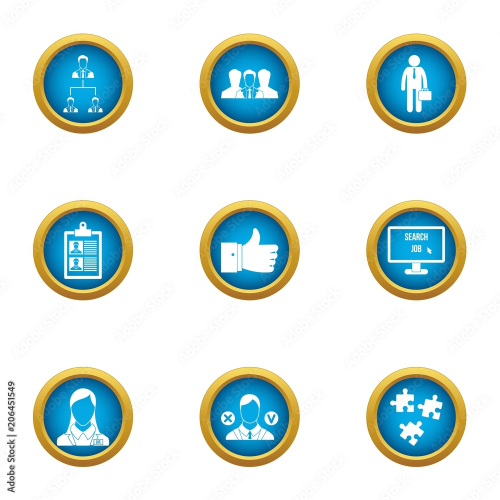 Poster operating time icons set. flat set of 9 operating time vector icons for web isolated on white backgr