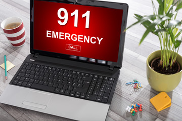 Emergency concept on a laptop