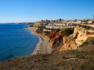 Fototapeta premium Popular summer travel destination Campoamor Orihuela Coast Spain