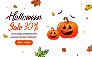 Halloween  background with pumpkin, full moon for sale