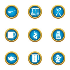 Tea breakfast icons set. Flat set of 9 tea breakfast vector icons for web isolated on white background