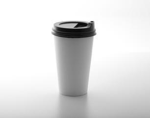 Blank take away kraft coffee cup isolated on white background