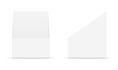 Cardboard display boxes mockups with front and right views. Vector illustration