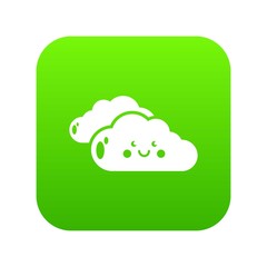 KInd cloud icon green vector isolated on white background