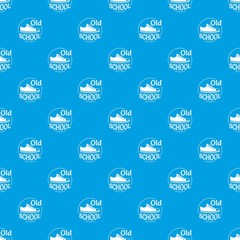 Old school pattern vector seamless blue repeat for any use