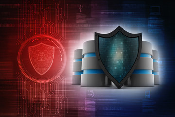 Fototapeta premium 3d rendering Database and computer data security concept