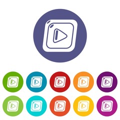 Video icons color set vector for any web design on white background