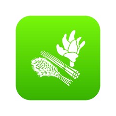 Green food plant icon green vector isolated on white background