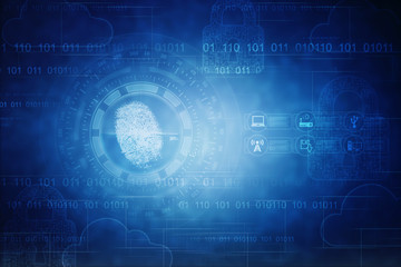 
Fingerprint Scanning Technology Concept 2d Illustration