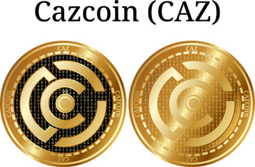 Set of physical golden coin Cazcoin (CAZ)