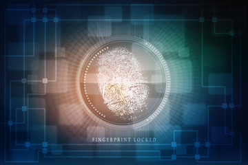 Obraz premium Fingerprint Scanning Technology Concept 2d Illustration