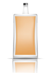 Alcohol glass bottle mockup. Realistic illustration of alcohol glass bottle vector mockup for web design isolated on white background