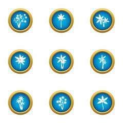 Florescence icons set. Flat set of 9 florescence vector icons for web isolated on white background