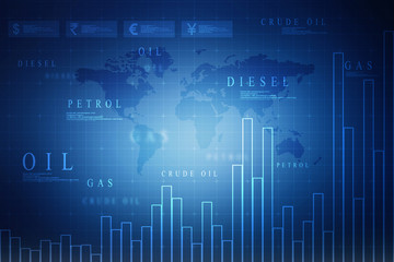 2d rendering Stock market online business concept. business Graph 