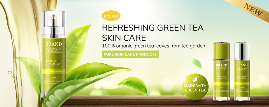 Refreshing Green Tea Skin Care Ads