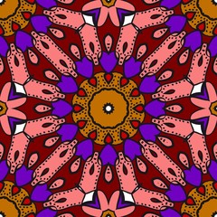 Seamless Floral pattern. Art-deco Geometric background. Modern graphic design. Vector illustration