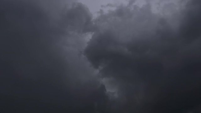 Lightning strike on stormy sky