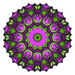Decorative flower mandala design. Vector round pattern. Coloring. Design for greeting card, invitation, tattoo.