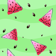 seamless watermelon pattern on background