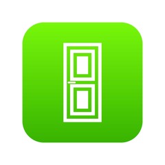 Door icon digital green for any design isolated on white vector illustration