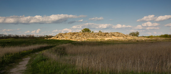 Fototapeta premium Stone range Kamyana Mohyla, Zaporizhia Oblast, Ukraine