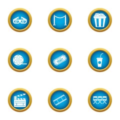 Cinematographer icons set. Flat set of 9 cinematographer vector icons for web isolated on white background