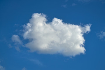 cumulus clouds perfect white in blue sky