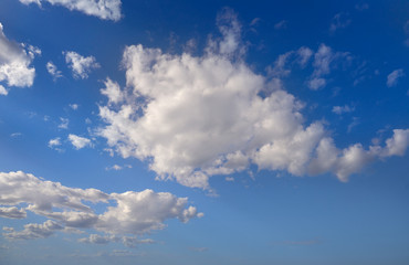 cumulus clouds perfect white in blue sky