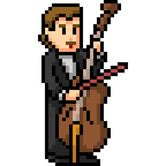 vector pixel art classic music play