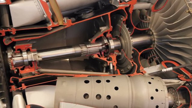 Detailed exposure of a turbojet engine
