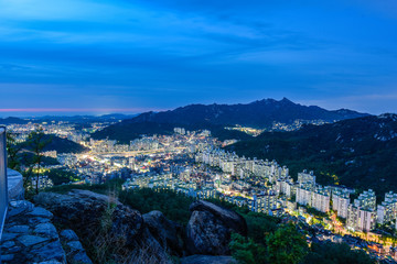 downtown of seoul city skyline night view  in seoul, south korea