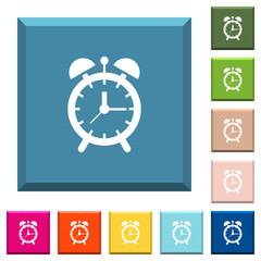 Alarm clock white icons on edged square buttons