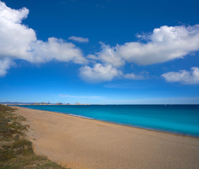 Fototapeta na wymiar Pinedo beach in Valencia at Mediterranean sea