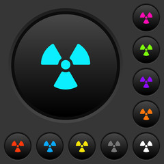 Radiation dark push buttons with color icons