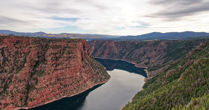 Vista of Red Canyon in Flaming Gorge, Utah