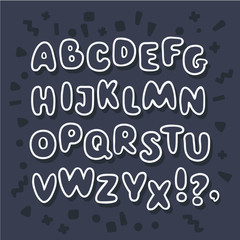 Vector bubble outline Letters.