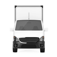 White Commercial Industrial Cargo Delivery Van Truck. 3d Rendering