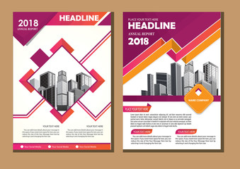 Brochure design, cover modern layout, annual report, poster, flyer in A4 with colorful triangles, geometric shapes for tech, science, market with light background