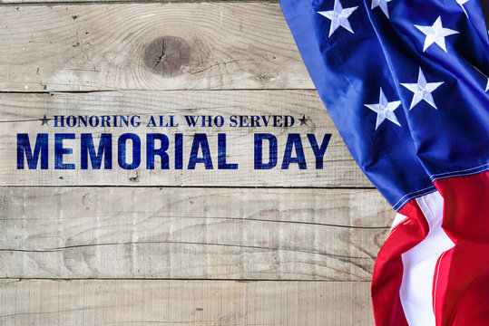 Memorial day background with American flag